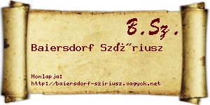 Baiersdorf Szíriusz névjegykártya